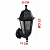 ZERPA Altıgen Duvar Aplik SİYAH Bahçe Armatür ABS Plastik E-27 Duylu