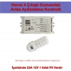 HOROZ Controller-4 4 Çıkışlı 4x1000w Avize ve Aydınlatma Kumandası 4Lü Wireless Kontrol 220 Volt IP20 (Dörtlü Kumanda 30-60 Metre Algılama)