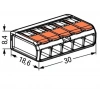 WAGO 5li Mandallı Tırnaklı Buat Klemensi 0.14-4mm Arası (Beşli Buat Klemensi)
