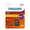 PHILIPS 64Gb UHS-I Micro SDXC Card Mikro Hafıza Kartı Ultra Pro Up to 100 Mb/S R A1 Class 10 Card+Adapter