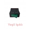 ENDER Işıklı YEŞİL Mini Anahtar 3 Ayaklı 10A 220v IP40 (19x17mm Derinlik 20mm Dikdörtgen)