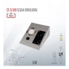 CATA Satin Kasa Üçgen Tezgah Altı Çift Priz 1w Beyaz Işık Anahtarlı  Spot 220v (Krom Kasa)