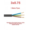 ALKAN 3x0.75mm TTR Elektrik Kablosu SİYAH (Çok Telli Esnek Kablo)