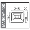 HOROZ Margay-100 100w BEYAZ Led Projektör SMD 6400k IP65 10.000lm (100 Watt 220 Volt)