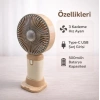 CATA Şarjlı Taşınabilir El Vantilatör 3 Kademe Hız Ayarı El Fanı 2 Watt IP-20 (Hand Fan USB / TYPE-C Şarj Girişli 9x17cm)