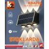 K2 30w CCT Solar Aplik Günışığı / Beyaz Dış Mekan 3200k-6400  30 Watt IP65 (3 Renk Güneş Enerjili Duvar Aplik Armatür)