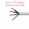 ALKAN 4x2.5mm TTR Elektrik Kablosu BEYAZ (Çok Telli Esnek Tesisat Kablosu)