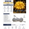 BONCUK İp 220v Süsleme Ledi Sabit Modlu SARI Işık 10mt Dış Mekan 100lü Süsleme Ledi IP55 Şeffaf Kablo (Günışığı)