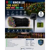 Boncuk İp Solar Güneş Enerjili RGB 10mt Dış Mekan 100lü Süsleme Ledli IP65 Siyah (8 Yanma Modu Karışık Renkli)
