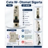 CATA 1x2A C 4.5kA W-Otomat Sigorta Monofaze Tek Fazlı W Otomat Sigorta ( 2 Amper Kombi Sigortası)