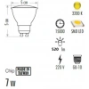 CATA 8w SARI Işık GU10 Çanak Led Spot Ampul 3000K 600lm 8 Watt 220 Volt (Günışığı 8w=50w Işık Verir Starter Duylu)