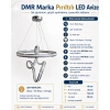 DMR 1 Toplu Pırıltı Bademli Sarkıt Led Avize KROM Geniş Şerit Kasa Üç Renk 6500k/4000k/3000k (Beyaz /Ilık Beyaz/Sarı (Günışığı))