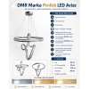 DMR 1 Toplu Pırıltı Bademli Sarkıt Led Avize KROM Geniş Şerit Kasa Üç Renk 6500k/4000k/3000k (Beyaz /Ilık Beyaz/Sarı (Günışığı))