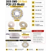 DMR Ledli Avizeler İçin 32mm Yuvarlak PCB Alüminyum Levha Üzerine Dizgi SMD Led 4 Kablolu 2 Renk Günışığı + Beyaz 3000/6500K