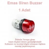 EMAS LEDLİ KIRMIZI BAZIR 220V AC/DC SİREN BUZZER 22MM