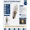ENDER E-14 10w İnce Duylu Gece Lambası Abajur Ampulü 10 Watt 220v (Akkor Flamanlı Parfüm Ampul)