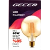 GECEM G95 AMBER 6w E-27 Fılament Rustik Led Ampul 2700K (BALON) 660lm