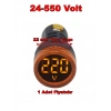 GWEST 24v-550v Voltmetreli SARI Sinyal Lambası 220v Göstergeli 22mm