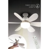 HELIOS Tavan Vantilatörü 36w Beyaz / Günışığı Ledli E-27 Duy a Takılabilen 5 Kanatlı Kumandalı Vantilatör 80-265v