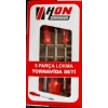 HON-RMS 5li Kırmızı Lokma Tornavida Seti  6mm 7mm  8mm  10mm  13mm