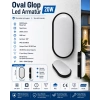HOROZ Aydos 20w SİYAH Oval Glop Led Armatür 6400k IP65