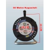 HOROZ Roll-2 Plastik Boş Kablo Makarası 50mt Kapasiteli IP20 Monofaze 4 Prizli Termik Korumalı