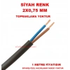 HÜNKA 2x0.75mm TTR Elektrik Kablosu SİYAH (Çok Telli Esnek Kablo)