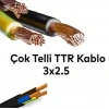 HÜNKA 3x2.5mm TTR Elektrik Kablosu SİYAH (Çok Telli Esnek Kablo)