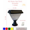 K2 30w  Solar Set Üstü Armatür Güneş Enerjili Şarjlı Beyaz Günışığı RGB Radar Sensörlü Kumandalı 6500k-3500k-RGB