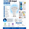 K2 7w MAVİ Gu10 Duylu Lensli Çanak Led Spot Ampul 630lm 7 Watt 220 Volt (Starter Duylu)