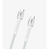 LİNKtech TYPE-C / TYPE-C 1m İp Örgülü Şarj Data Kablosu 60W 3A Siyah/Beyaz (USB-C / USB-C)