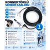 M12 4Pin 90 Derece Dönüşlü Dişi Tip Konnektörlü Sensör Kablosu 5 Metre