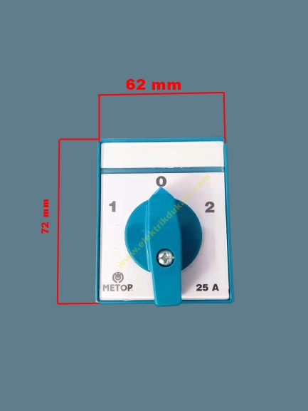 METOP 3x25A Üç Fazlı Trifaze Enversör Yön Değiştirici Pako Şalter(1-0-2 sağ - Sol)