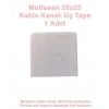 MUTLUSAN 25x25 Kablo Kanalı Uç Tapa Sonlandırma Kapağı Plastik Beyaz