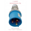 MUTLUSAN 3x32A CEE Norm Monofaze Düz Fiş 2P+T IP44 (MUT-310 220v Volt Sanayi Tip)