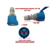 MUTLUSAN 3x32A CEE Norm Monofaze Seyyar Uzatma Prizi 2P+T IP44 (MUT-320 220v Volt Sanayi Tip Dişi Fiş)