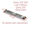 NOAS Süper Slim 12v 30A Şerit Led Trafosu 360w IP20  (12 Volt 30 Amper 25mt ye Kadar Kullanım İçin Uygundur)