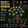 PAPATYA Çiçek Şekilli Solar Güneş Enerjili RGB 5mt Dış Mekan 50li Slikon Süsleme Ledli IP65