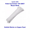 PEMSAN Klips Kablo Bağı 3.6x370 BEYAZ (100lü Paket) Kablo Cırdı