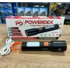 POWERDEX 10w Type-C Şarjlı Ledli Profesyonel El Feneri 3 Farklı Işık Rengi ve Yanma Modu 1000Lm Dahili 2200mA Batarya IP65