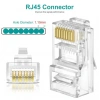 RJ-45 Yeni Nesil Delikli Bilgisayar Jakı RJ45 CAT-5 /CAT-6 Açık Uclu Plug Konnektör Jakı