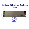 SCHUAR Süper Slim 12v 25A Şerit Led Trafosu 300w IP20  (Epox Dolgu Elektronik Devre 12 Volt 25 Amper 25mt ye Kadar Kullanım İçin Uygundur)