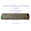 SCHUAR Süper Slim 12v 33.5A Şerit Led Trafosu 400w IP20  (Epox Dolgu Elektronik Devre 12 Volt 33.5 Amper 30mt ye Kadar Kullanım İçin Uygundur)