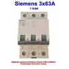 SİEMENS 3x63A 6kA C Trifaze Üç Fazlı  Otomat Sanayi Tip Sigorta K-Otomat