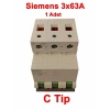 SİEMENS 3x63A 6kA C Trifaze Üç Fazlı  Otomat Sanayi Tip Sigorta K-Otomat