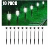 Solar Güneş Enerjili 10x1watt 10lu Paket Çim Kazıklı Set Bahçe Aplik Fener BEYAZ Işık 6500K IP44