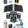 ZTECH 4 Lens AOV Solar 4 Kameralı Smart +4G SİM Kartlı Güvenlik Kamerası Güneş Enerjili 360? HD 4MP 3 Sabit 1 Hareketli Gece Görüşlü Sirenli Akıllı Kamera IP66 (Çift Solar Panel 16000mAh Pil İle Kesintisiz Kayıt Türkçe Menü)