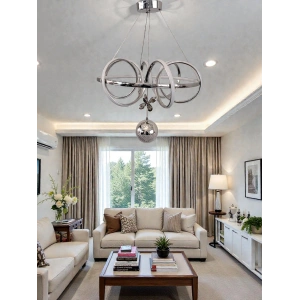 DMR Kuzey Tek Toplu Sarkıt Led Avize KROM Kasa Üç Renk 6500k/4000k/3000k (Beyaz /Ilık Beyaz/Sarı (Günışığı)