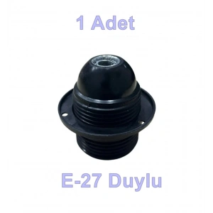 ÇETSAN İtalyan Duy E-27 Tam Diş SİYAH Avize Duyu (Vidalı Kablo Bağlantısı)