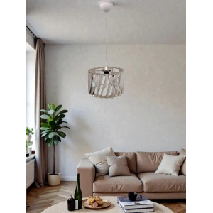 DMR Kristal Çapraz Taşlı KROM Yuvarlak Tekli Avize E-27 Duylu